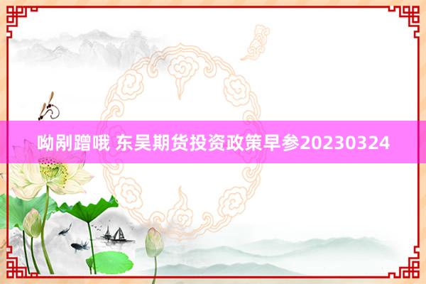 呦剐蹭哦 东吴期货投资政策早参20230324