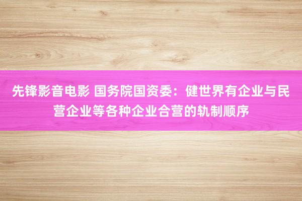 先锋影音电影 国务院国资委：健世界有企业与民营企业等各种企业合营的轨制顺序