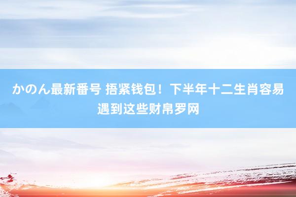 かのん最新番号 捂紧钱包！下半年十二生肖容易遇到这些财帛罗网