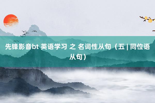 先锋影音bt 英语学习 之 名词性从句（五 | 同位语从句）