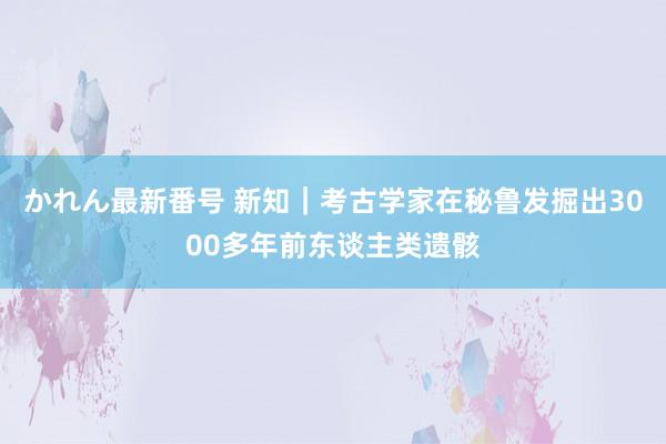 かれん最新番号 新知｜考古学家在秘鲁发掘出3000多年前东谈主类遗骸