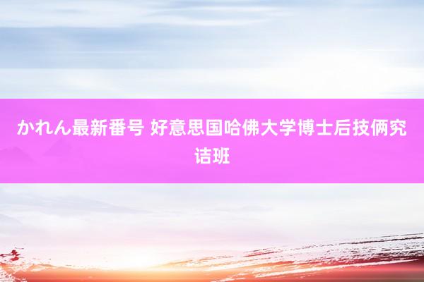 かれん最新番号 好意思国哈佛大学博士后技俩究诘班