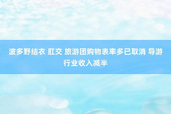 波多野结衣 肛交 旅游团购物表率多已取消 导游行业收入减半